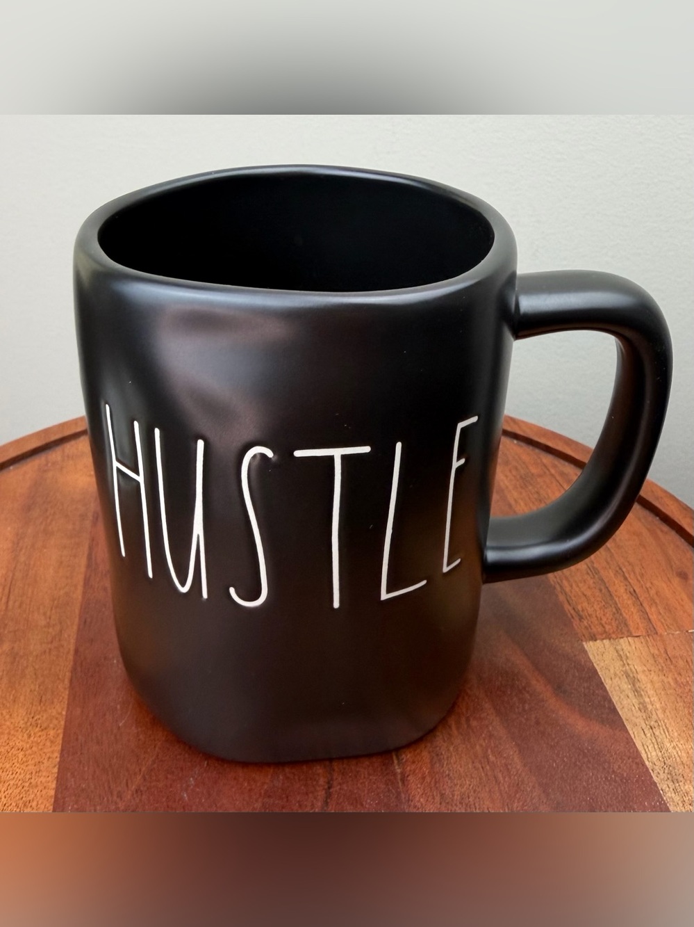 Rae Dunn HUSTLE Mug NWOT Black Matte